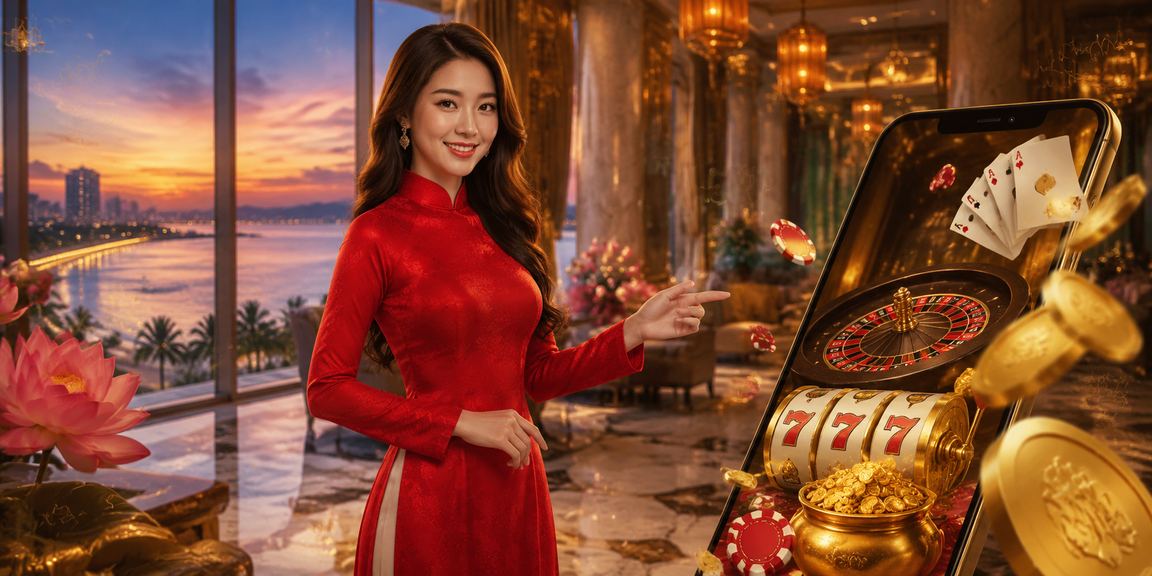 Phụ nữ mặc áo dài tại Đà Nẵng trải nghiệm casino trực tuyến qua điện thoại di động